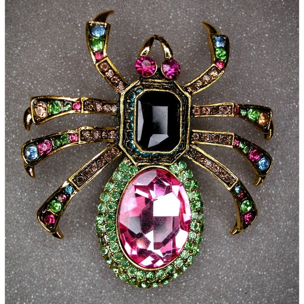 Gold-Tone Spider Brooch  2.75 to 3 Inches